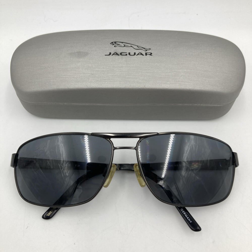 Jaguar 37320 Black Pilot Metal Sunglasses‎ Germany FRAMES ONLY 62-14-130